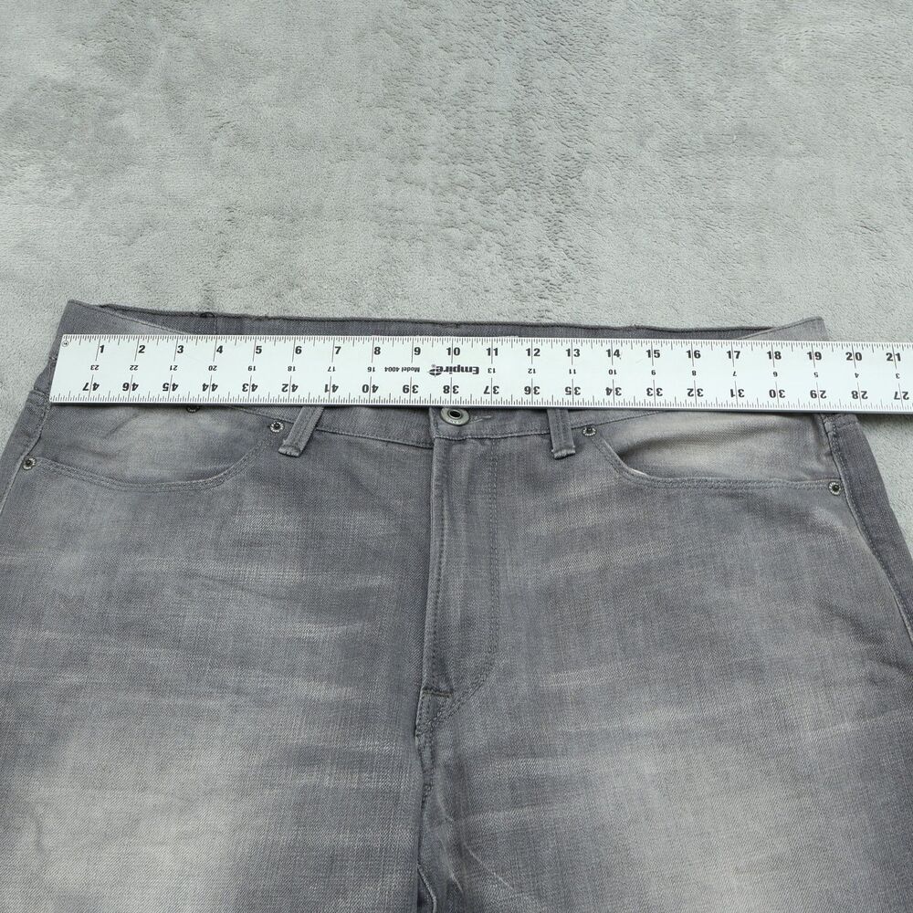 Express Jeans Mens 38x32 Gray Bootcut Kingston Classic Fit Denim Stone Wash - Picture 14 of 16